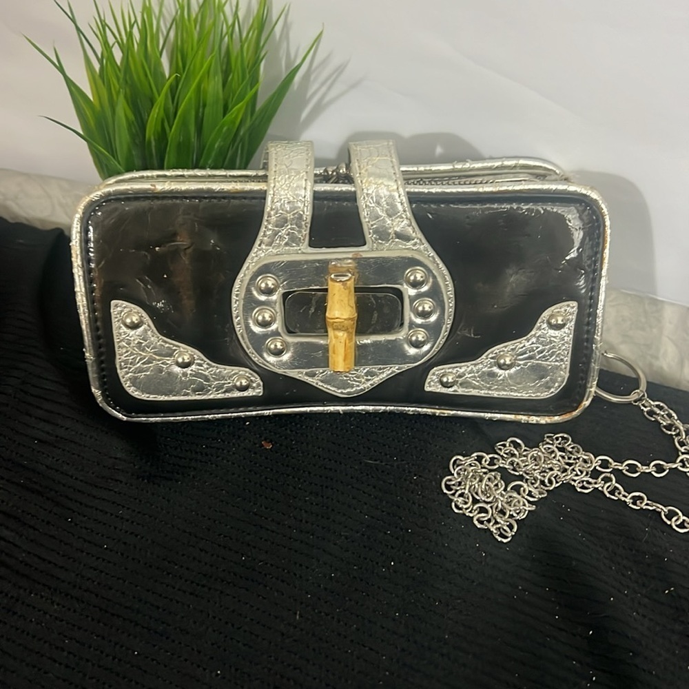 Big Buddha mini bag, silver retro